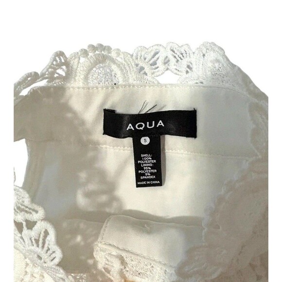 Aqua Women's Lace Mini Shirt Dress White Size S NWT - Picture 9 of 12